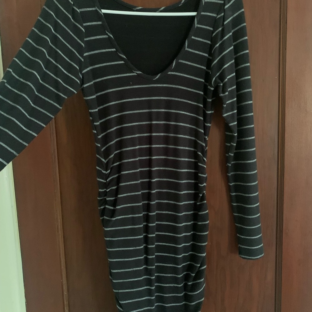 Striped Black and Gray Women's Dress